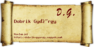 Dobrik György névjegykártya